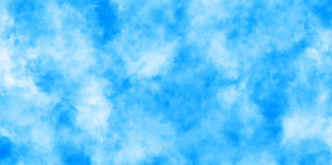 Abstract background with panorama of blue sky and white cloud nature design. horizon spring morning sky with clouds background. hand painted watercolor shades sky clouds.
