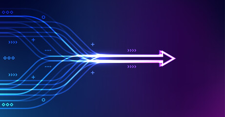 Abstract arrow direction. Business investment to success. financial data graph strategy. Technology background. High speed.