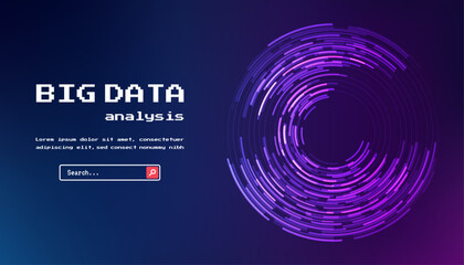 Technology background. Big data visualization concept. Abstract technology circuit board circle