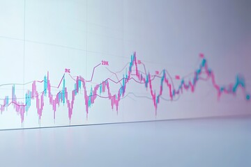 Vivid stock market graph with fluctuation indicators