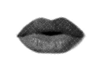 Female lips with halftone dot effect