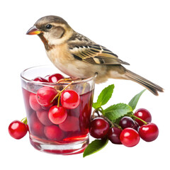 Garnished cocktail the sparrow eat cherry