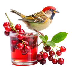 Garnished cocktail the sparrow eat cherry