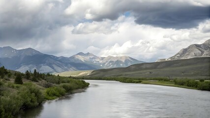 Mountain river in the mountains