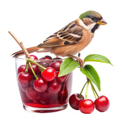 Garnished cocktail the sparrow eat cherry