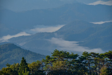 clouds over the mountains