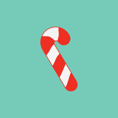 Traditional christmas candy cane. Vector stock illustration.