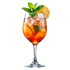 Glass of apiol spritz cocktail isolated
