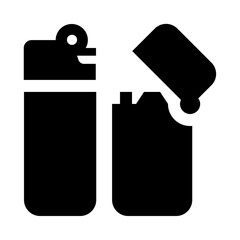 Smoking Fire Lighter Solid Icon