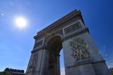 Obraz premium Backlit Arc de Triomphe in Paris, France / 逆光のパリの凱旋門 フランス