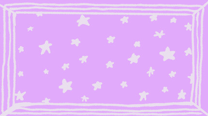 Stars line doodle seamless pattern on purple background ,Creative minimalist style art background for children or trendy design with basic shapes. Simple childish scribble backdrop
