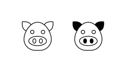 Pig icon design with white background stock illustration