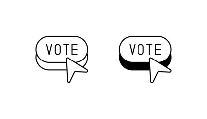 Vote Button icon design with white background stock illustration