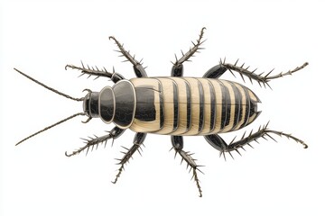 Detailed illustration of a cockroach on a white isolated background.