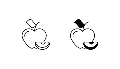Apple Wedge icon design with white background stock illustration
