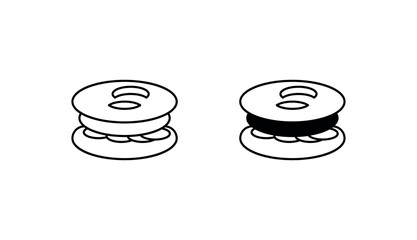 Bagel icon design with white background stock illustration