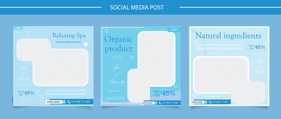  Beauty and spa center social media template design