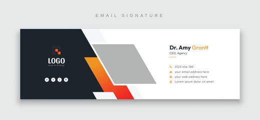 Professional modern email signature template or email footer and Personal social media cover design template