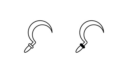 Sickle Blade icon design with white background stock illustration