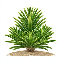 Fototapeta premium Lush green plant with vibrant leaves isolated on white background.