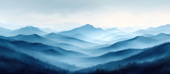 Fototapeta premium Misty Mountain Range