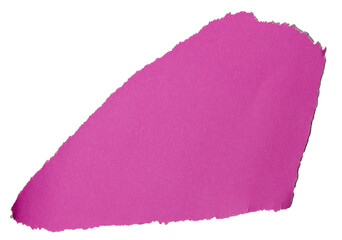 Isolated torn purple pieces of semi-matte paper with copy space on white background