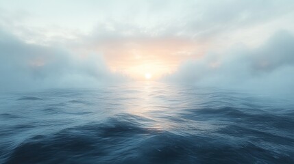 Fototapeta premium Misty Ocean Sunset