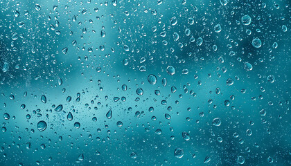 Water texture abstract background, aqua drops on turquoise glass as science macro element, rainy weather and nature surface art backdrop for environmental brand design isolated with white highlights