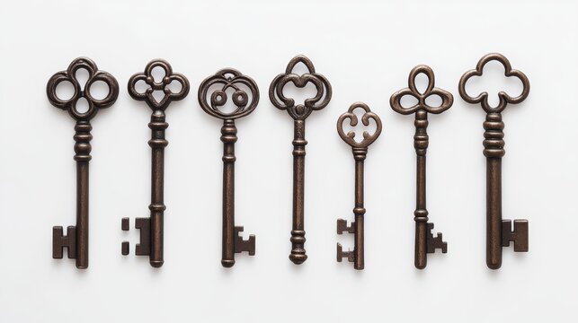 Antique Skeleton Keys: A Collection of Seven  