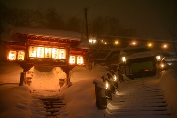 蔵王温泉・酢川温泉神社の参道