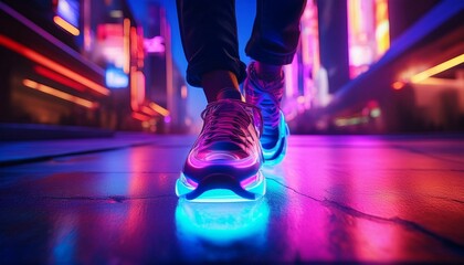 Fototapeta premium A futuristic city is filled with smart transportation options. 