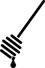 Honey dipper stick icon in trendy flat graphic design style. Modern Skincare and beauty treatment honey comb filled vector illustration isolated on transparent background.