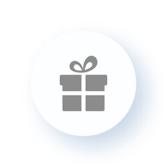 Neumorphism User interface Wrapped Gift Box Icon UX UI Design Drop Shadow