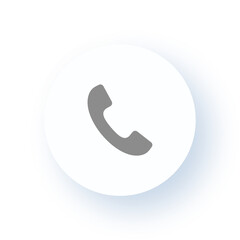 Neumorphism User interface Telephone Communication Icon UX UI Design Drop Shadow