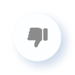 Neumorphism User interface Thumbs Down Dislike Icon UX UI Design Drop Shadow