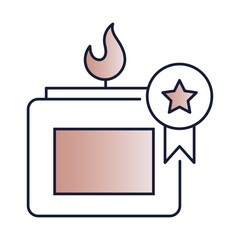 Quality Assured Icon – Candle with Star Badge, Representing Guaranteed Quality, Authenticity, and Premium Standards