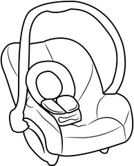 Baby element Doodle element coloring page cartoon Illustration