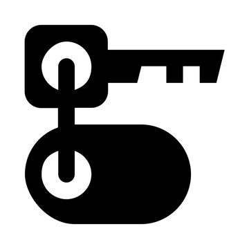 Hotel Room Key Solid Icon