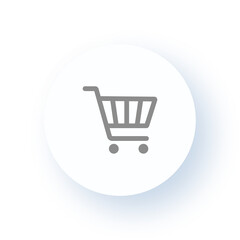 Neumorphism User interface Shopping Cart Icon UX UI Design Drop Shadow