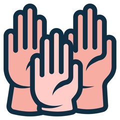 raise hands for solidarity icon