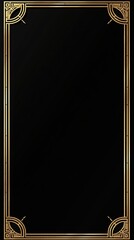 Elegant gold art deco divider on black background for 1920s designs