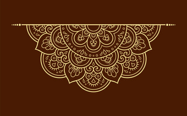 Circular pattern in form of mandala with flower for Henna, Mehndi, tattoo, decoration. Decorative ornament in ethnic oriental style. Outline doodle hand draw vector illustration.