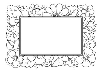 Frame in eastern tradition. Stylized with henna tattoos decorative pattern for decorating covers for book, notebook, casket, magazine, postcard and folder. Flower border in mehndi style.