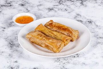 Traditional crispy fried stuffed springroll