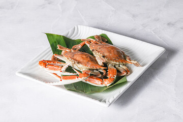 Yummy boiled crab in the plate