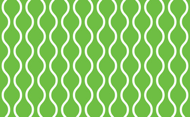 Seamless green and white rounded vertical zig zag lines abstract ogee pattern vector