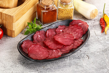 Smoked beef meat - Pastrami slices