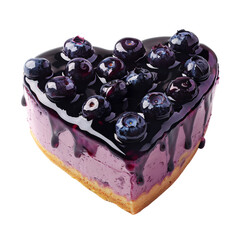 A heart shaped Blueberry Cheesecake png