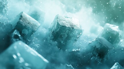 Obraz premium Frosty Ice Blocks in Ethereal Underwater Scene