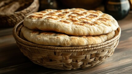 Freshly Baked Bread in Rustic Basket
